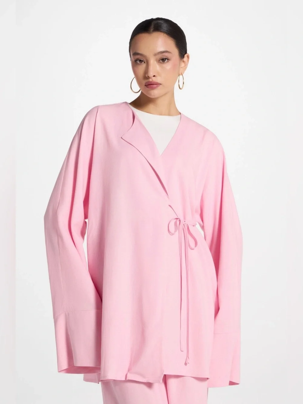 Veiled Collection Linen Top And Pants Matching Set